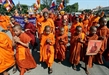 Monks March to Protect Buddhist Institute