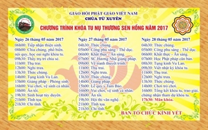 Thông báo: Dự kiến chương trình khóa tu Nụ thương Sen hồng