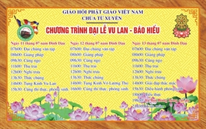 Thông báo: Đại lễ Vu Lan – Báo Hiếu chùa Từ Xuyên năm Đinh Dậu 2017