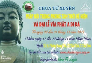 Chương trình Đại lễ vía Phật A Di Đà tại chùa Từ Xuyên năm 2017