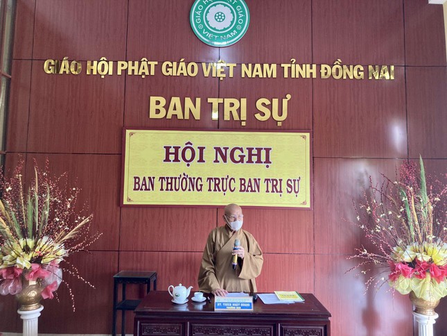Đồng Nai: Ban Thường trực Ban Trị sự GHPGVN tỉnh họp chuẩn bị tổng kết Phật sự năm 2021 ảnh 1